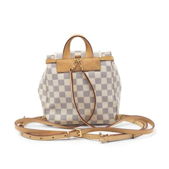 Sperone Bb White Damier Azur Canvas Backpack - Picture 4 of 11